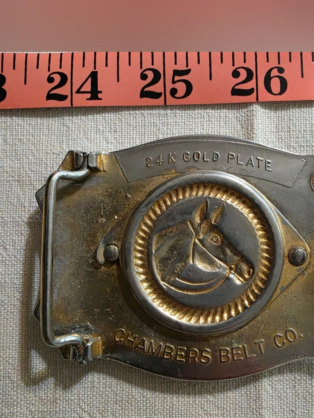 Vintage Chambers Belt Co. interchangeable coin belt buckle